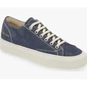 Woman by Common Projects  4160 Tournament Low Sneakers in Navy Nubuck 39